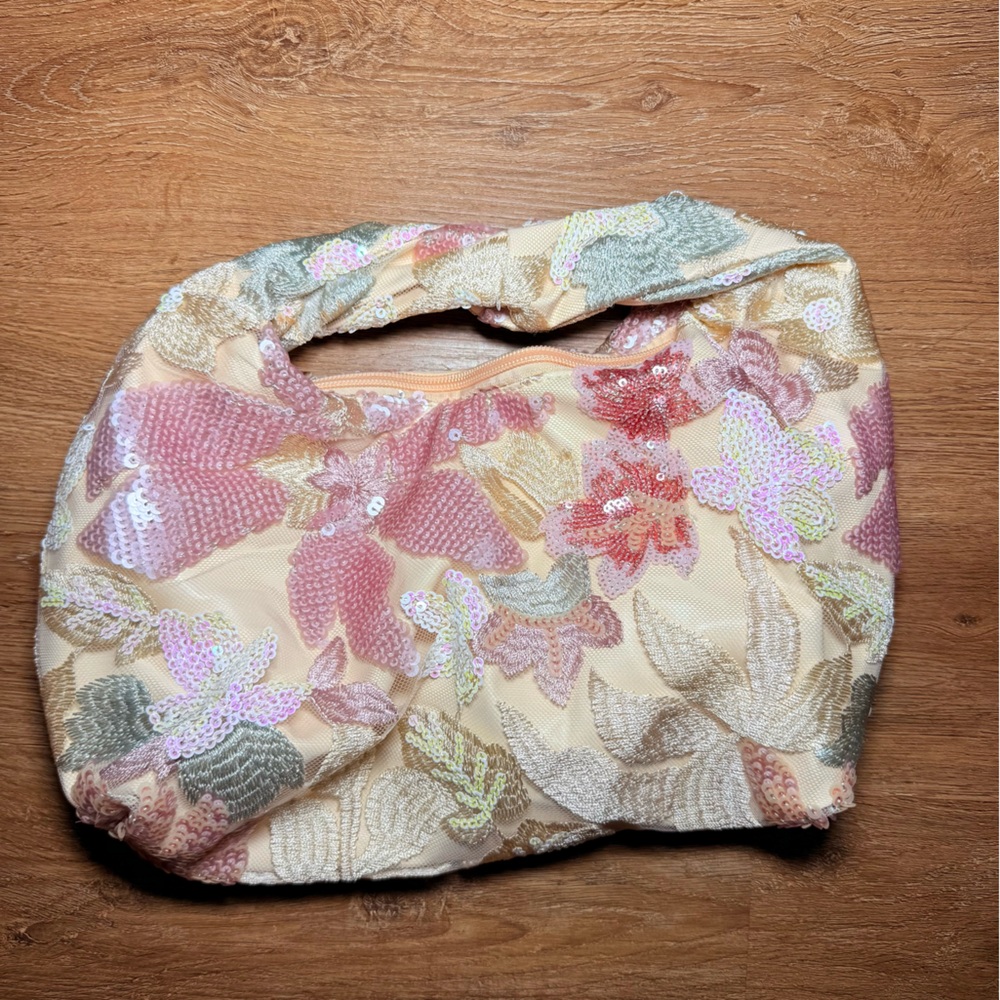 Floral Sequin Embellished Bag